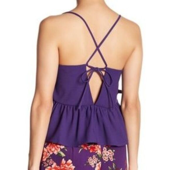 Romeo & Juliet Couture puprple Ruffled Babydoll Tank size M - Picture 2 of 6